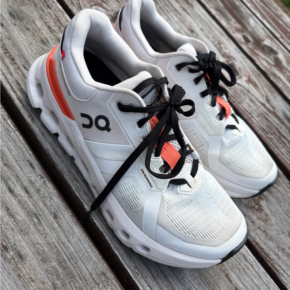 On Running Cloud Runners 2 - Women's 7.5 - White with Orange Accents